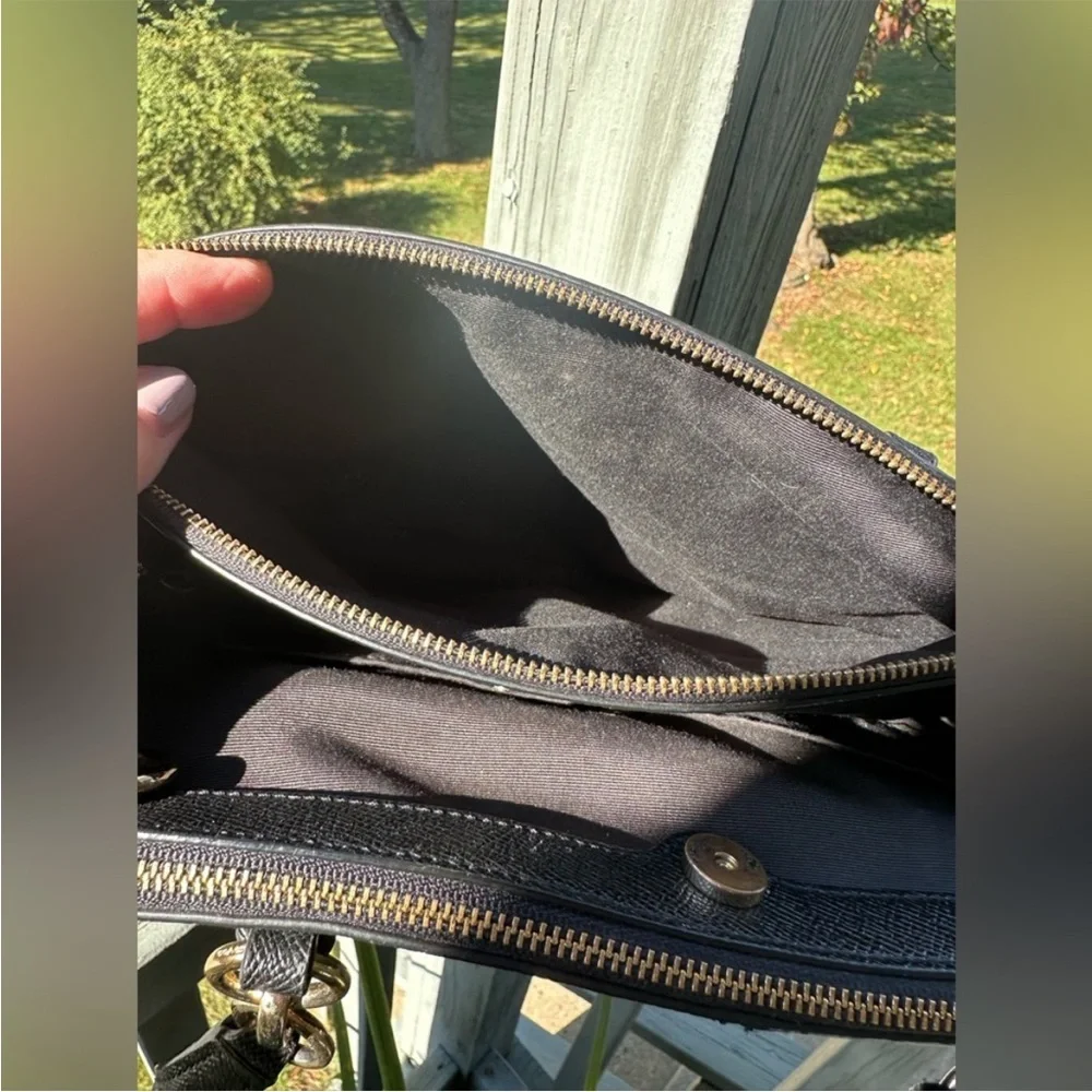 Coach Black Leather Christie Carryall Bag EUC - Picture 9 of 12